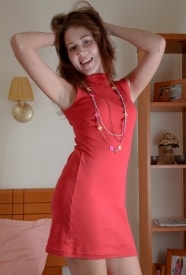 Valentina in a red dress ready for fun